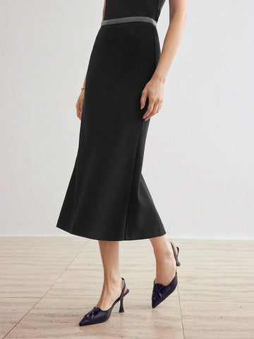 MOTF PREMIUM CONTRAST WAIST MERMAID SKIRT