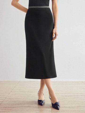 MOTF PREMIUM CONTRAST WAIST MERMAID SKIRT