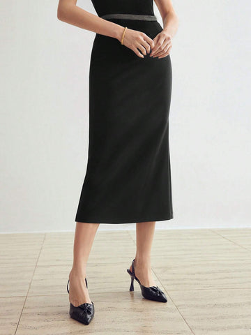 MOTF PREMIUM CONTRAST WAIST MERMAID SKIRT