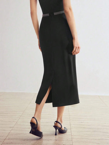 MOTF PREMIUM CONTRAST WAIST MERMAID SKIRT