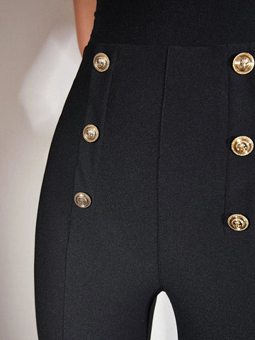 MOTF PREMIUM DOUBLE BUTTON SKINNY BOOT PANTS