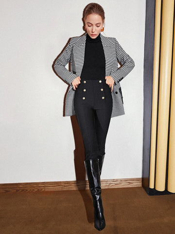 MOTF PREMIUM DOUBLE BUTTON SKINNY BOOT PANTS