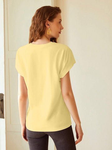 MOTF PREMIUM EMBROIDERY FLORAL PATTERN BATWING SLEEVE TEE