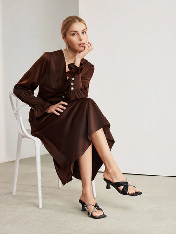 MOTF PREMIUM FASHIONABLE LADIES CONTRAST SEQUIN THONG HIGH HEEL