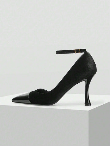 MOTF PREMIUM FASHIONABLE POINTED TOE HIGH HEEL PATCHWORK PUMPS