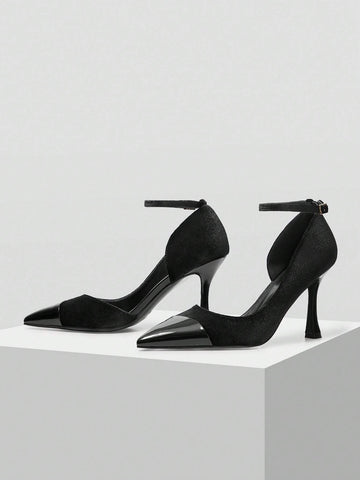 MOTF PREMIUM FASHIONABLE POINTED TOE HIGH HEEL PATCHWORK PUMPS