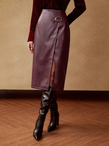 MOTF PREMIUM FAUX LEATHER REPTILE SKIRT