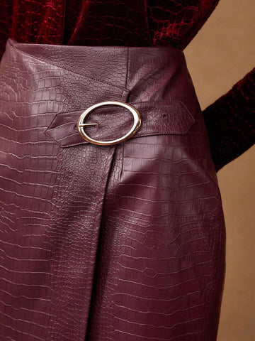 MOTF PREMIUM FAUX LEATHER REPTILE SKIRT