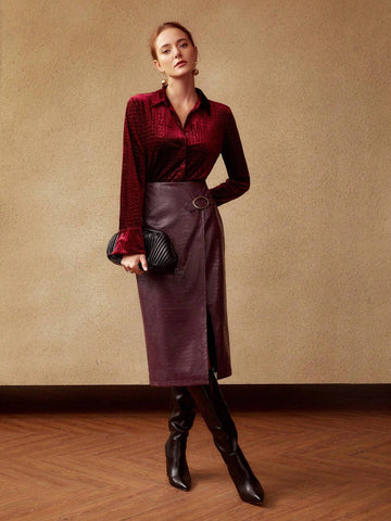 MOTF PREMIUM FAUX LEATHER REPTILE SKIRT