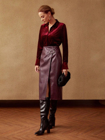 MOTF PREMIUM FAUX LEATHER REPTILE SKIRT