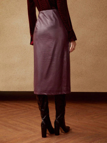 MOTF PREMIUM FAUX LEATHER REPTILE SKIRT