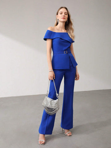 MOTF PREMIUM FLARED RHINESTONE DETAIL DRESS PANTS