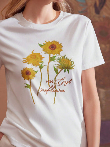 MOTF PREMIUM FLORAL AND LETTER GRAPHIC SHORT SLEEVE TEE