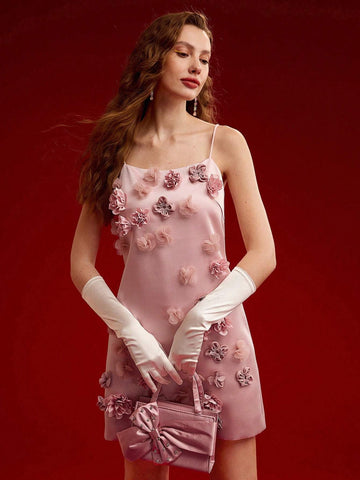 MOTF PREMIUM FLORAL APPLIQUED CAMI DRESS,VALENTINE'S DAY OUTFIT