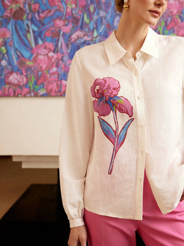 MOTF PREMIUM FLORAL PRINT LANTERN SLEEVE SHIRT