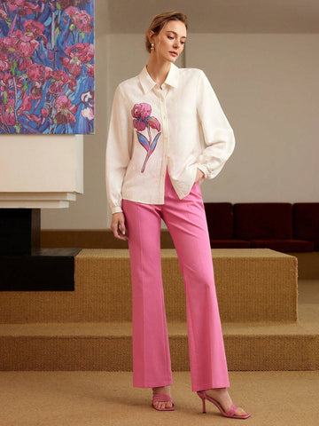 MOTF PREMIUM FLORAL PRINT LANTERN SLEEVE SHIRT