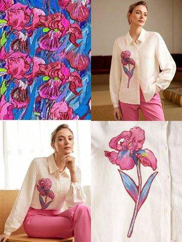 MOTF PREMIUM FLORAL PRINT LANTERN SLEEVE SHIRT