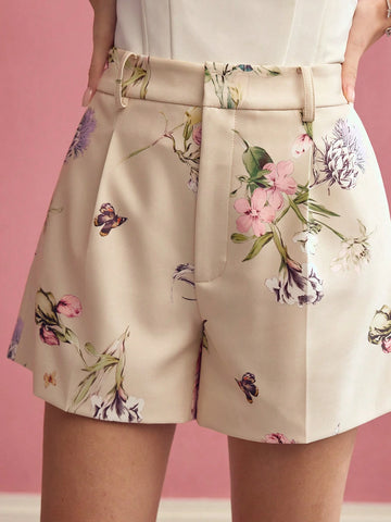 MOTF PREMIUM FLORAL PRINT PRESS CREASE SHORTS