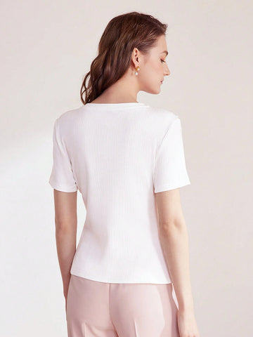 MOTF PREMIUM FLORAL PRINT RIB-KNIT TEE