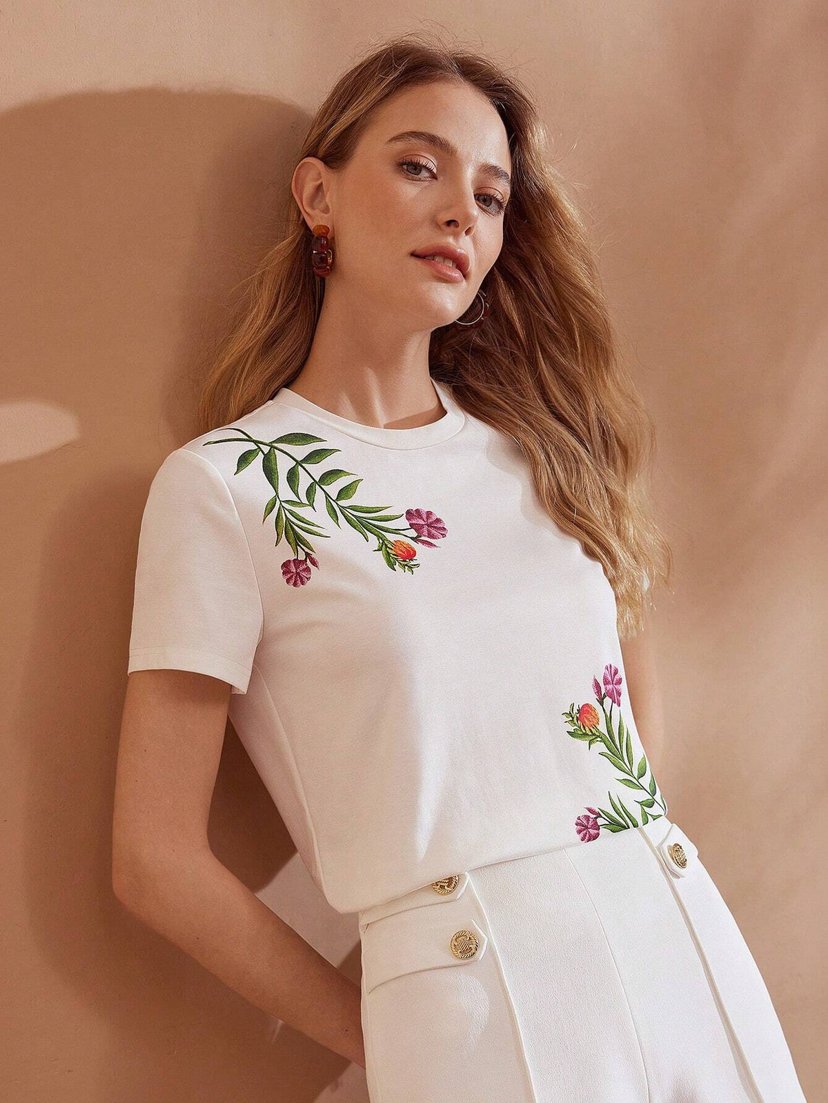 MOTF PREMIUM FLORAL PRINT SHORT SLEEVE TEE