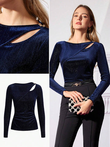 MOTF PREMIUM GLITTER CUTOUT TOP