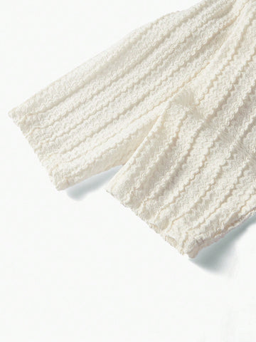 MOTF PREMIUM KNITTED WOMEN'S V-NECK SOLID TEXTURED T-SHIRT