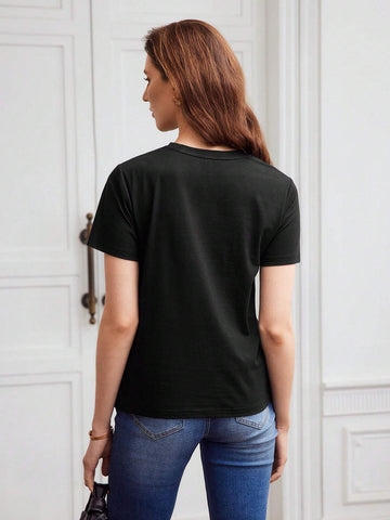 MOTF PREMIUM KNIT BOXY CUT OUT T-SHIRT