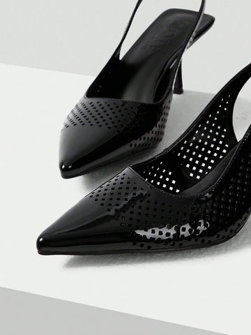 LADIES' HIGH HEEL HOLLOW OUT PUMPS