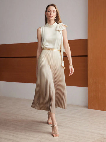 MOTF PREMIUM OMBRE PRINT SPLIT THIGH PLEATED SKIRT