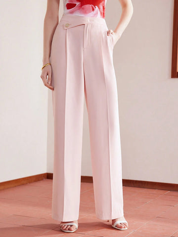 MOTF PREMIUM OVERLAP WAIST SEAM FRONT SUIT PANTS