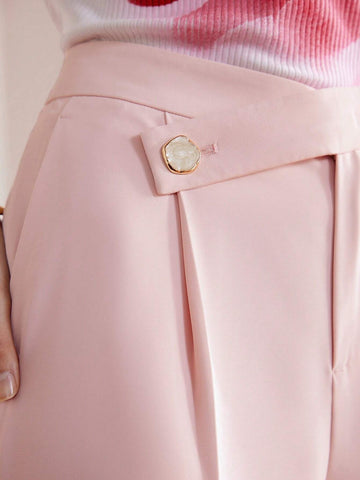 MOTF PREMIUM OVERLAP WAIST SEAM FRONT SUIT PANTS