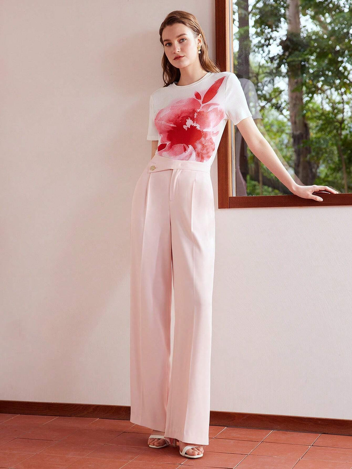 MOTF PREMIUM OVERLAP WAIST SEAM FRONT SUIT PANTS