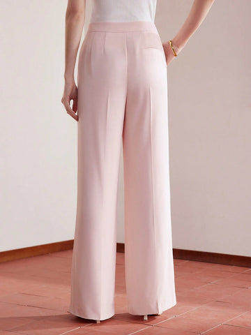 MOTF PREMIUM OVERLAP WAIST SEAM FRONT SUIT PANTS