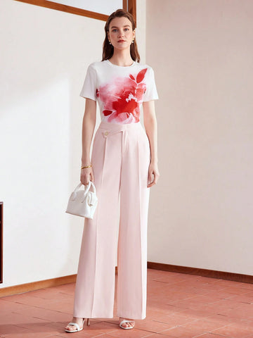 MOTF PREMIUM OVERLAP WAIST SEAM FRONT SUIT PANTS