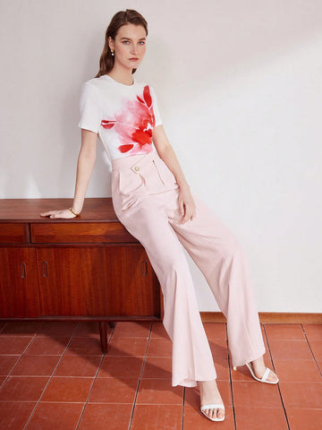 MOTF PREMIUM OVERLAP WAIST SEAM FRONT SUIT PANTS