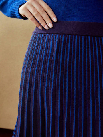 MOTF PREMIUM PLEATED KNIT MIDI SKIRT WITHOUT BELT