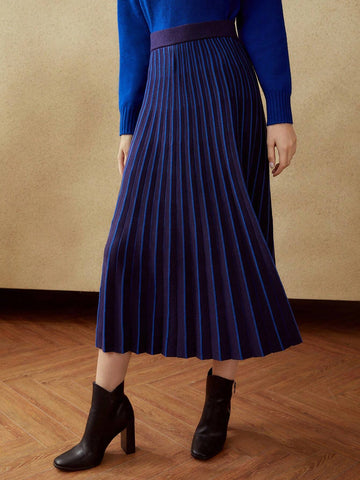 MOTF PREMIUM PLEATED KNIT MIDI SKIRT WITHOUT BELT