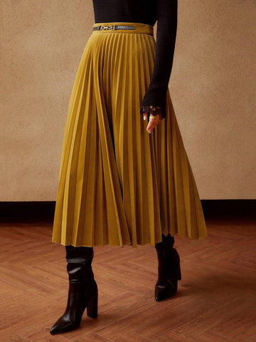 MOTF PREMIUM PLEATED WAIST DETAIL SKIRT