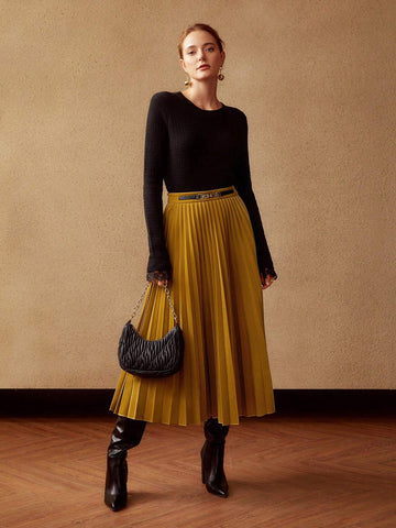 MOTF PREMIUM PLEATED WAIST DETAIL SKIRT