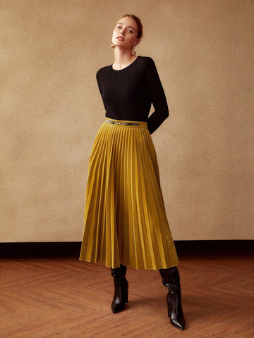 MOTF PREMIUM PLEATED WAIST DETAIL SKIRT