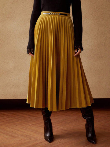 MOTF PREMIUM PLEATED WAIST DETAIL SKIRT