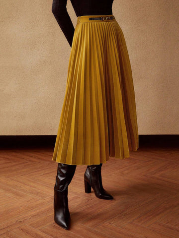 MOTF PREMIUM PLEATED WAIST DETAIL SKIRT