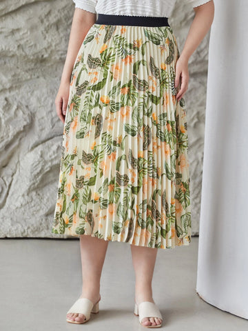 MOTF PREMIUM PLUS PRINTED PLEATED SKIRT