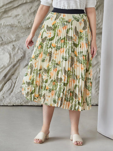 MOTF PREMIUM PLUS PRINTED PLEATED SKIRT