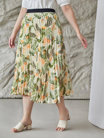 MOTF PREMIUM PLUS PRINTED PLEATED SKIRT