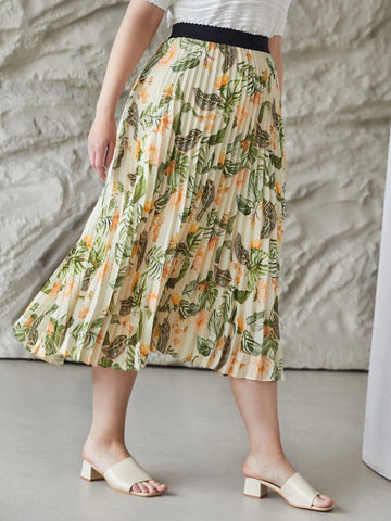 MOTF PREMIUM PLUS PRINTED PLEATED SKIRT