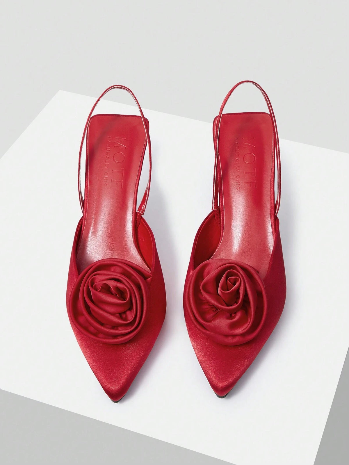 POINTED TOE & STILETTO HEEL ROSE DECOR ELEGANT WOMEN'S HIGH HEEL
