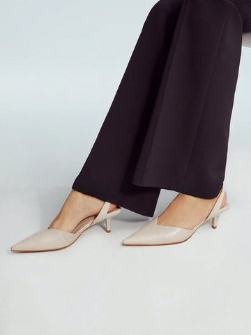 PREMIUM POINTY KITTEN HEEL SLINGBACKS