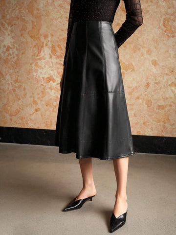 MOTF PREMIUM PU LEATHER A LINE SKIRT
