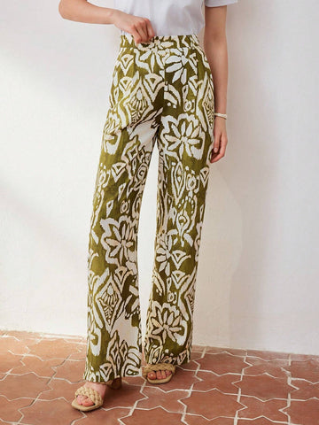 MOTF PREMIUM RETRO PRINT WIDE LEG PANTS